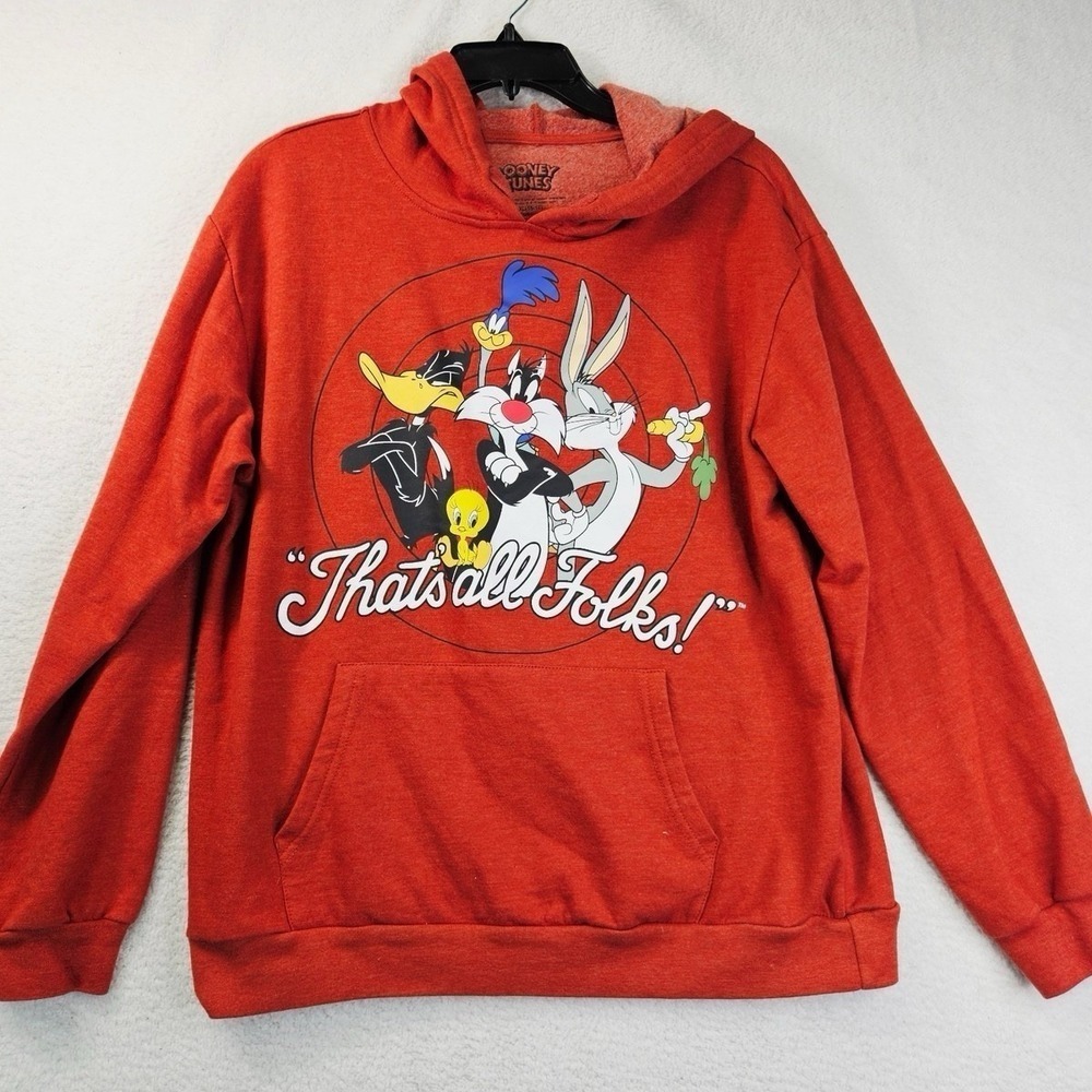 Loony Tunes Bugs Bunny Woman's Pullover Hoodie Sweatshirt XL 15-16 Pouch Pocket - Picture 2 of 10